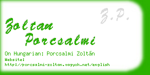 zoltan porcsalmi business card