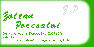 zoltan porcsalmi business card